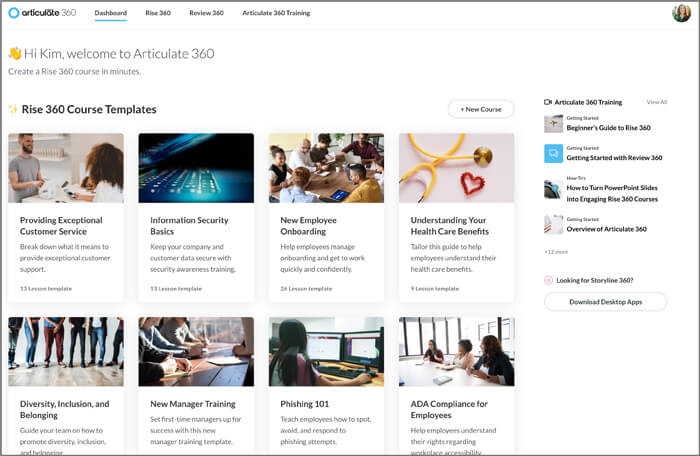 Articulate Rise E-learning Authoring Tool